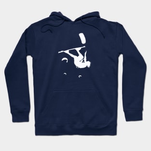 Kitesurfer Somersaulting White Vector Silhouette Hoodie